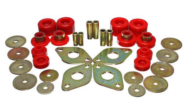 Energy Suspension Polyurethane Bushings | 1350 Offroad - Energy Suspension Body Mount Set, Red 8.4107R - Image 1