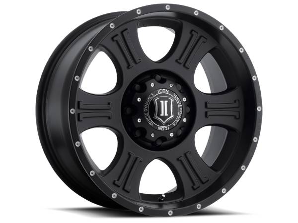 ICON Alloys Off-Road Wheels | 1350 Offroad - ICON Alloys Shield, Satin Black, 20x9 / 8x180, 12mm Offset Wheel 1020908955SB - Image 1