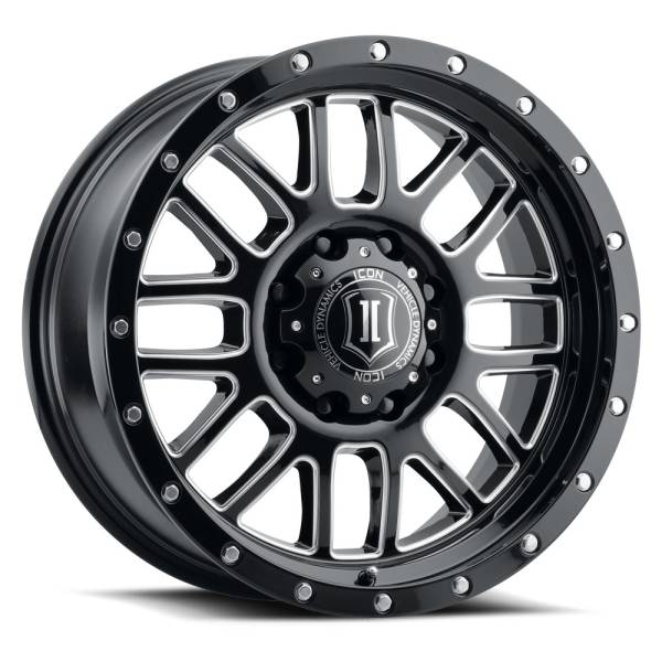 ICON Alloys Off-Road Wheels | 1350 Offroad - ICON Alloys Alpha, Gloss Black, Milled Windows, 20x9 / 8x180, 12mm Offset Wheel 1220908955GBMW - Image 1