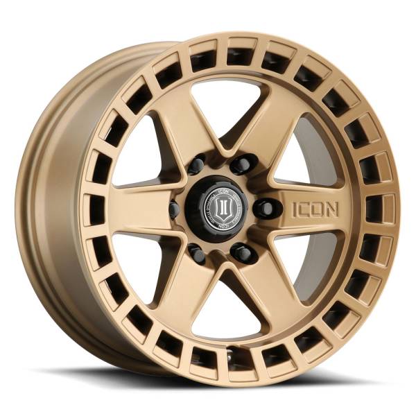 ICON Alloys Off-Road Wheels | 1350 Offroad - ICON Alloys Raider, Satin Brass, 17x8.5 / 6x5.5, 0mm Offset Wheel 3417858347BS - Image 1