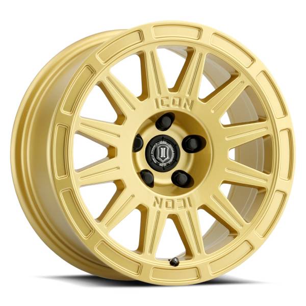 ICON Alloys Off-Road Wheels | 1350 Offroad - ICON Alloys Ricochet, Gloss Gold, 17x8 / 5x100, 38mm Offset Wheel 7017805060GG - Image 1