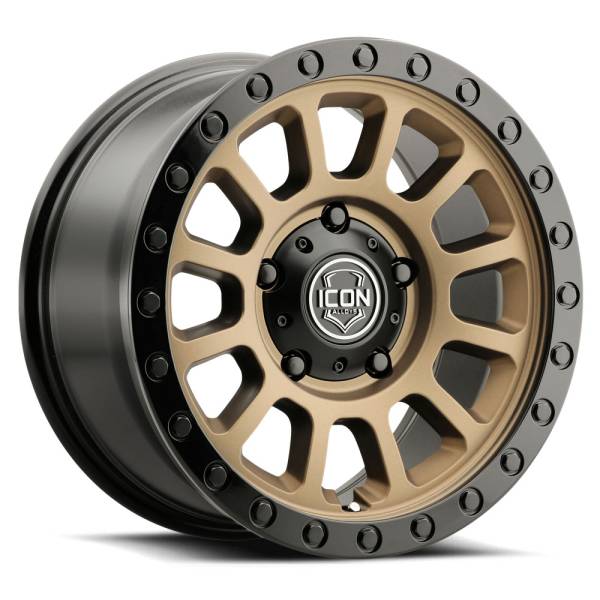 ICON Alloys Off-Road Wheels | 1350 Offroad - ICON Alloys Hulse, Satin Bronze w/ Gloss Black Lip & Bolts, 17x8.5 / 5x150, 25mm Offset Wheel 8017855557SBGB - Image 1