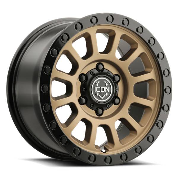 ICON Alloys Off-Road Wheels | 1350 Offroad - ICON Alloys Hulse, Satin Bronze w/ Gloss Black Lip & Bolts, 17x8.5 / 6x5.5, 25mm Offset Wheel 8017859057SBGB - Image 1