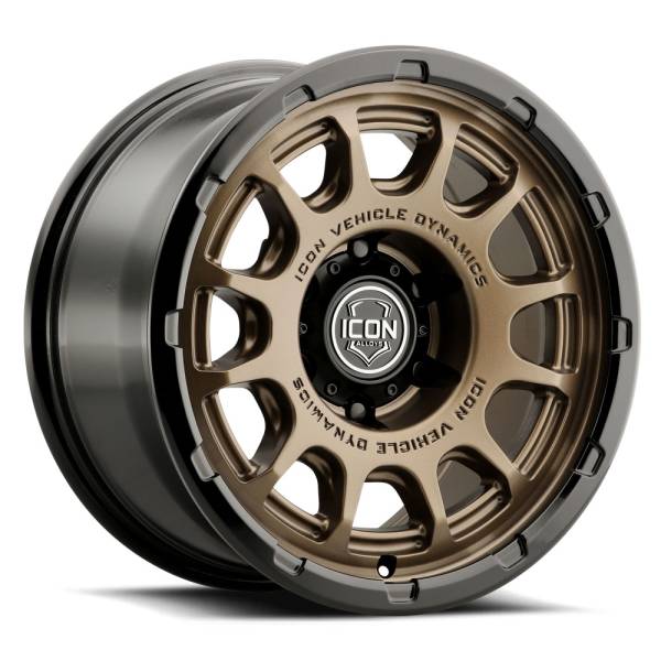 ICON Alloys Off-Road Wheels | 1350 Offroad - ICON Alloys Rancho, Satin Bronze w/ Gloss Black Lip, 17x8.5 / 6x135, 6mm Offset Wheel 8417856350SBGB - Image 1