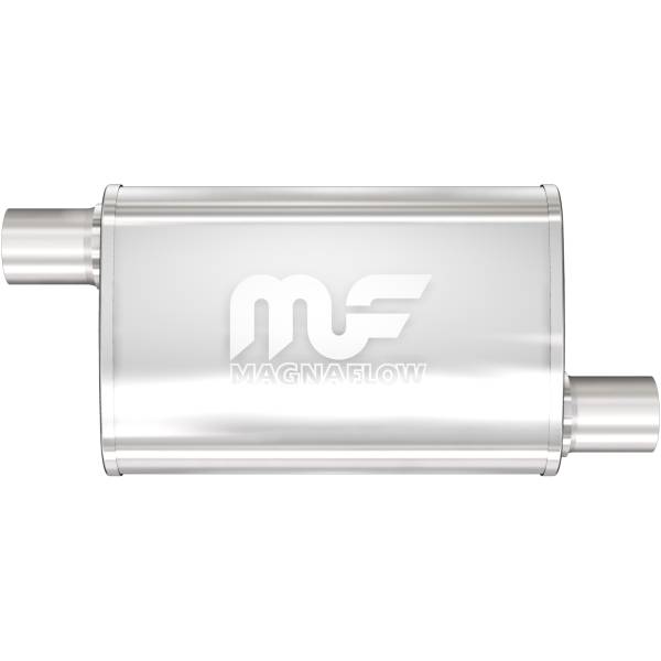 MagnaFlow Exhaust Systems & Installation | 1350 Offroad - MagnaFlow 2.25 in/2.25 in Offset/Offset, 4 in x 14 in x 9 in Body Muffler 11235 - Image 1
