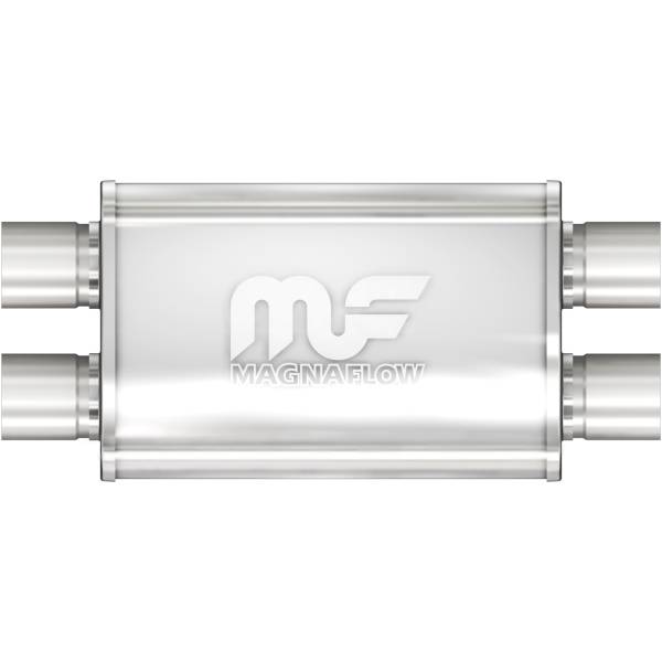 MagnaFlow Exhaust Systems & Installation | 1350 Offroad - MagnaFlow 2.25 in/2.25 in Dual/Dual, 4 in x 14 in x 9 in Body Muffler 11385 - Image 1