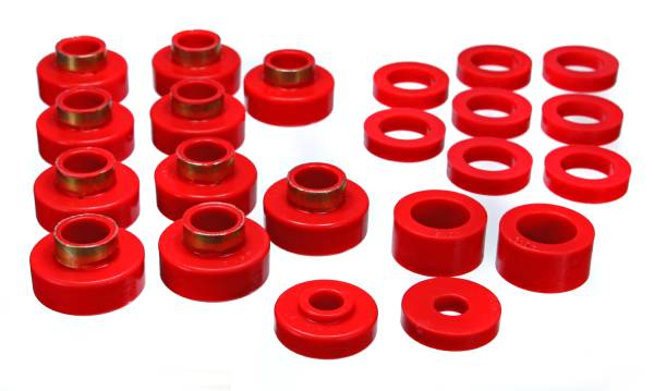 Energy Suspension Polyurethane Bushings | 1350 Offroad - Energy Suspension Body Cab Mount Set, Red 2.4102R - Image 1