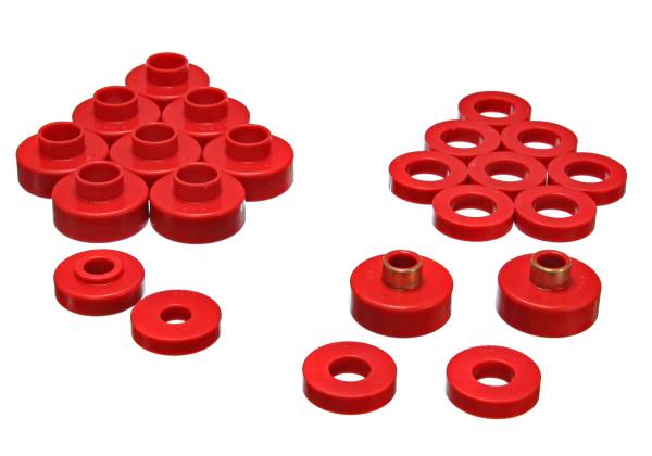 Energy Suspension Polyurethane Bushings | 1350 Offroad - Energy Suspension Body Cab Mount Set, Red 2.4103R - Image 1