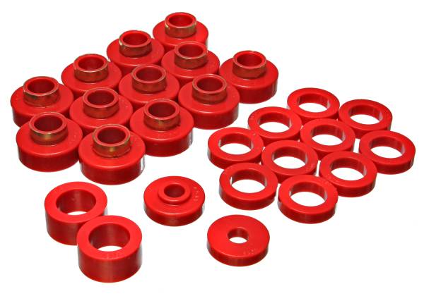 Energy Suspension Polyurethane Bushings | 1350 Offroad - Energy Suspension Body Cab Mount Set, Red 2.4104R - Image 1