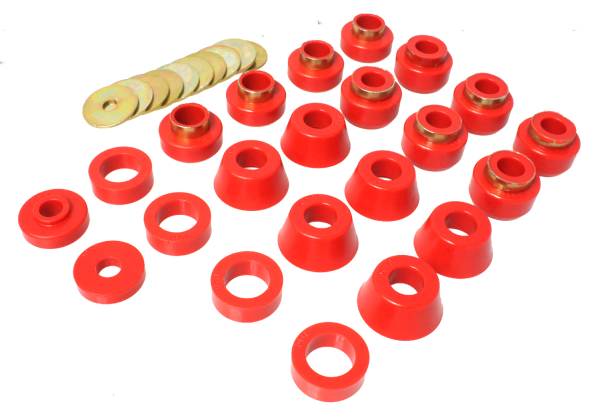 Energy Suspension Polyurethane Bushings | 1350 Offroad - Energy Suspension Body Cab Mount Set, Red 2.4105R - Image 1