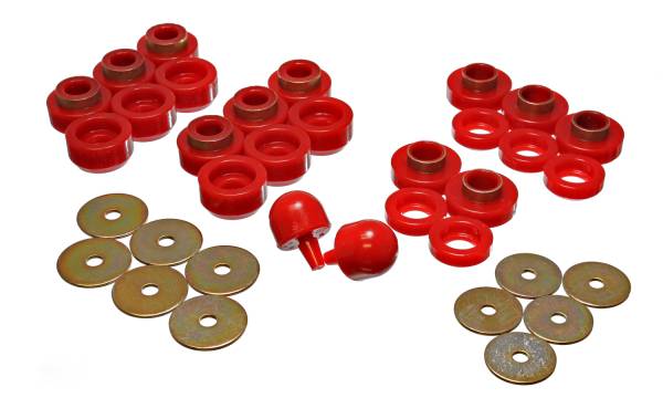 Energy Suspension Polyurethane Bushings | 1350 Offroad - Energy Suspension Body Mount Set, Red 2.4107R - Image 1