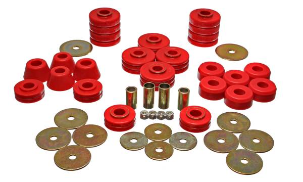 Energy Suspension Polyurethane Bushings | 1350 Offroad - Energy Suspension Body Cab Mount Set, Red 3.4105R - Image 1