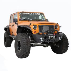 Smittybilt - Smittybilt XRC GEN 2 Front Bumper Lite Textured Black Incl. D-Rings Winch Plate[Up to 12000 lb.] O.E. Fog Light Ports [Lights Not Included] - 76807LT - Image 22