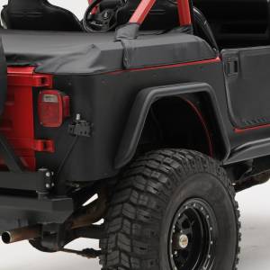 Smittybilt - Smittybilt XRC Corner Guard Rear Black Powder Coat Incl. Cutoutes For Factory Tail Lights and Fuel Filler Optional Flare Part No.[76877] - 76876 - Image 1