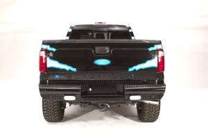 Fab Fours - Fab Fours Black Steel Ranch Rear Bumper 2 Stage Black Powder Coated - FS08-T1350-1 - Image 4