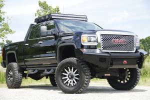 Fab Fours - Fab Fours Black Steel Front Ranch Bumper 2 Stage Black Powder Coated w/o Full Grill Guard Incl. Light Cut-Outs - GM11-S2861-1 - Image 5