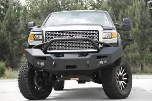 Fab Fours - Fab Fours Premium Heavy Duty Winch Front Bumper Uncoated/Paintable w/Pre-Runner Grill Guard Incl. Fog And Turn Lights Air Ducts D-Ring Mounts [AWSL] - GM14-A3152-B - Image 2