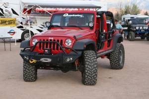 Fab Fours - Fab Fours Lifestyle Winch Front Bumper 2 Stage Black Powder Coated w/Pre-Runner Grill Guard Incl. Winch Mount/1 in. D-Ring Mounts/Light Cut-Outs w/Hella 90mm Fog Lamps/60mm Turn Signals - JK07-B1850-1 - Image 6