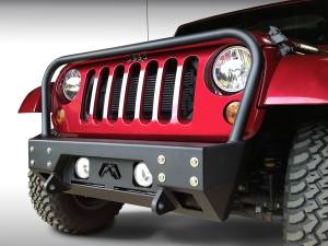 Fab Fours - Fab Fours FMJ Stubby Winch Front Bumper 2 Stage Black Powder Coated w/Grill Guard - JK07-B1856-1 - Image 4