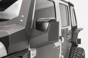 Fab Fours - Fab Fours Door Skin Mirror Guard Front Matte Black Powder Coat - JK3001-1 - Image 4