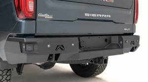 Fab Fours - Fab Fours Premium Rear Bumper 2 Stage Black Powder Coat w/Blind Spot Monitor Mount - CS19-W4051-1 - Image 4