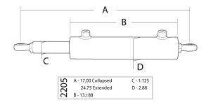 PSC Steering - PSC Steering Single Ended Steering Cylinder Kit for Full Hydraulic Steering Systems, 2.5 Inch X 8.0 Inch X 1.125 Inch Rod - SC2205K - Image 2