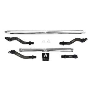 Apex Chassis Heavy Duty Tie Rod & Drag Link Assembly in Polished Aluminum Fits: 07-18 Jeep Wrangler JK JKU Rubicon Sahara Sport  Note this NO-FLIP kit is Fits: vehicles with a lift of 3.5 inches or less - KIT140-NoFlip