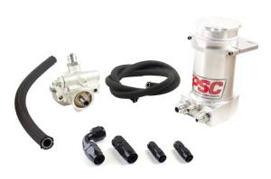 PSC Steering Pro Touring Type II Power Steering Pump and Brushed Aluminum Hydroboost Remote Reservoir Kit for Rack and Pinion Applications - PK1150XH