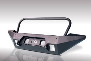 Fab Fours - Fab Fours FMJ Full Width Winch Front Bumper 2 Stage Black Powder Coated w/Grill Guard - JK07-B1858-1 - Image 1