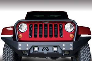 Fab Fours - Fab Fours FMJ Full Width Winch Front Bumper 2 Stage Black Powder Coated w/Grill Guard - JK07-B1858-1 - Image 2