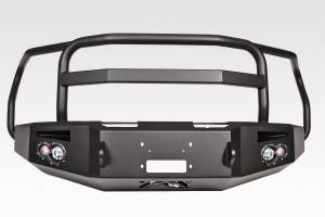 Fab Fours - Fab Fours Premium Heavy Duty Winch Front Bumper Uncoated/Paintable w/Full Grill Guard Incl. 1 in. D-Ring Mounts/Light Cut-Outs w/Hella 90mm Fog Lamps And 60mm Turn Signals [AWSL] - FF15-H3250-B - Image 1