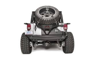 Fab Fours Spare Tire Carrier 2 Stage Black Powder Coated Slant Back Tire Carrier - JK2070-1