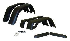 Crown Automotive Jeep Replacement Fender Flare Kit 6 Piece 7 in. Wide Flat Black  -  55254918K76