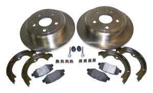 Crown Automotive Jeep Replacement Disc Brake Service Kit Rear Kit Includes Pads/Rotors/Parking Brake Shoe And Lining Kit/Boots/Pins/Spring  -  52060147K