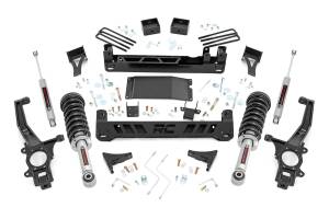 Rough Country Suspension Lift Kit w/Shocks 6 in. Lift Incl. Knuckles Strut Ext. Crossmember Swaybar Link Skid Plate Blocks Brake Line Reloc. U-Bolts Rear Premium N2.0 Shocks - 87932