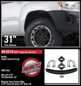 ReadyLift - ReadyLift SST® Lift Kit 2.75 in. Front/1.75 in. Rear Lift w/1.75 in. Add-A-Leaf - 69-5510 - Image 3