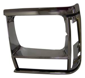 Crown Automotive Jeep Replacement Headlamp Bezel Left Black/Chrome  -  55034079