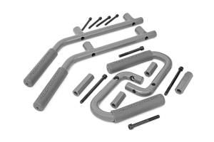 Rough Country Grab Handle Front and Rear Solid Steel Gray Set - 6503GRAY