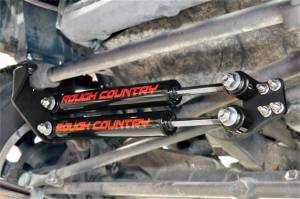 Rough Country Dual Steering Stabilizer Kit Front For 4-6.5 in. Lift Incl. 2-Black Series Hydraulic Shocks Bracketry Hardware - 87307