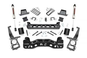 Rough Country Suspension Lift Kit 6 in. w/V2 Shocks Durable Lifted Knuckles Strut Spacers 1/4 in. Thick Plate Steel Front/Rear High Clearance - 57371