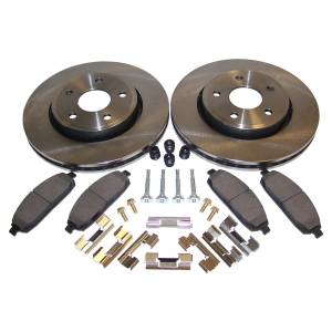 Crown Automotive Jeep Replacement - Crown Automotive Jeep Replacement Disc Brake Service Kit Front Incl. 2 Drilled And Slotted Rotors/Pad Set/All Hardware  -  52089269K - Image 2