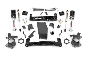 Rough Country Suspension Lift Kit w/Shocks 5 in. Lift Incl. Lifted Struts Rear V2 Monotube Shocks Shocks Stock Cast Steel - 22371