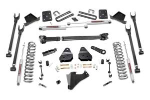 Rough Country Suspension Lift Kit w/Shocks 6 in. 4-Link w/N3 Shocks Lifted Coil Springs Upper / Lower Control Arms Bumpstop Spacers w/Factory Rear Overload Springs Incl. Hardware - 56021