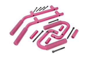 Rough Country Grab Handle Front and Rear Solid Steel Pink Set - 6503PINK