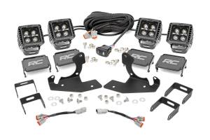 Rough Country LED Fog Light Kit Incl. [4] 2 in. LED Square Lights Black Series Lights w/White DRL [2] Fog Light Mounting Brackets [2] Fog Light Filler Plates Wiring Harness - 70628DRL