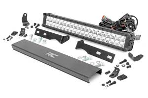 Rough Country - Rough Country Hidden Bumper Chrome Series LED Light Bar Kit 20 in. Dual Row Light Bar [4] 3W High Intensity Cree LEDs 9600 Lumens 120W [20] 3 W Amber DRL Incl. Brkts. Light Cover - 70776 - Image 2