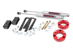 Rough Country Suspension Lift Kit 3 in. Red Incl. Strut Spacers Diff Spacers Lift Blocks U-Bolts Hardware - 74530RED