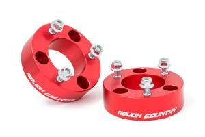 Rough Country Leveling Strut Extensions 2.5 in. Easy Bolt-On Installation Anodized Red - 865RED