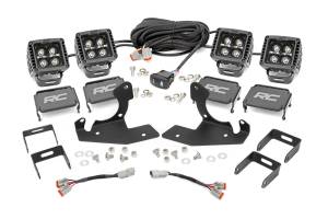 Rough Country LED Fog Light Kit Incl. [4] 2 in. LED Square Lights Black Series Lights w/Amber DRL [2] Fog Light Mounting Brackets [2] Fog Light Filler Plates Wiring Harness - 70762DRLA