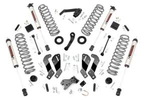 Rough Country Suspension Lift Kit 3.5 in. Front/Rear Coil Springs N3 Shocks Durable 18 mm. Spring Loaded Piston Rod 54 mm. Shock Body Control Arm Drop Brackets Run 35x12.50 Tire - 69470